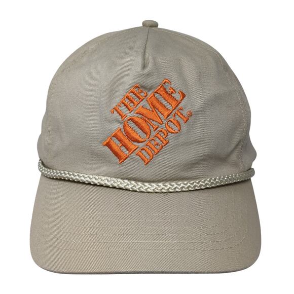 The Home Depot Snapback Rope Hat Brown One Size Adjustable Embroidered - Picture 1 of 9